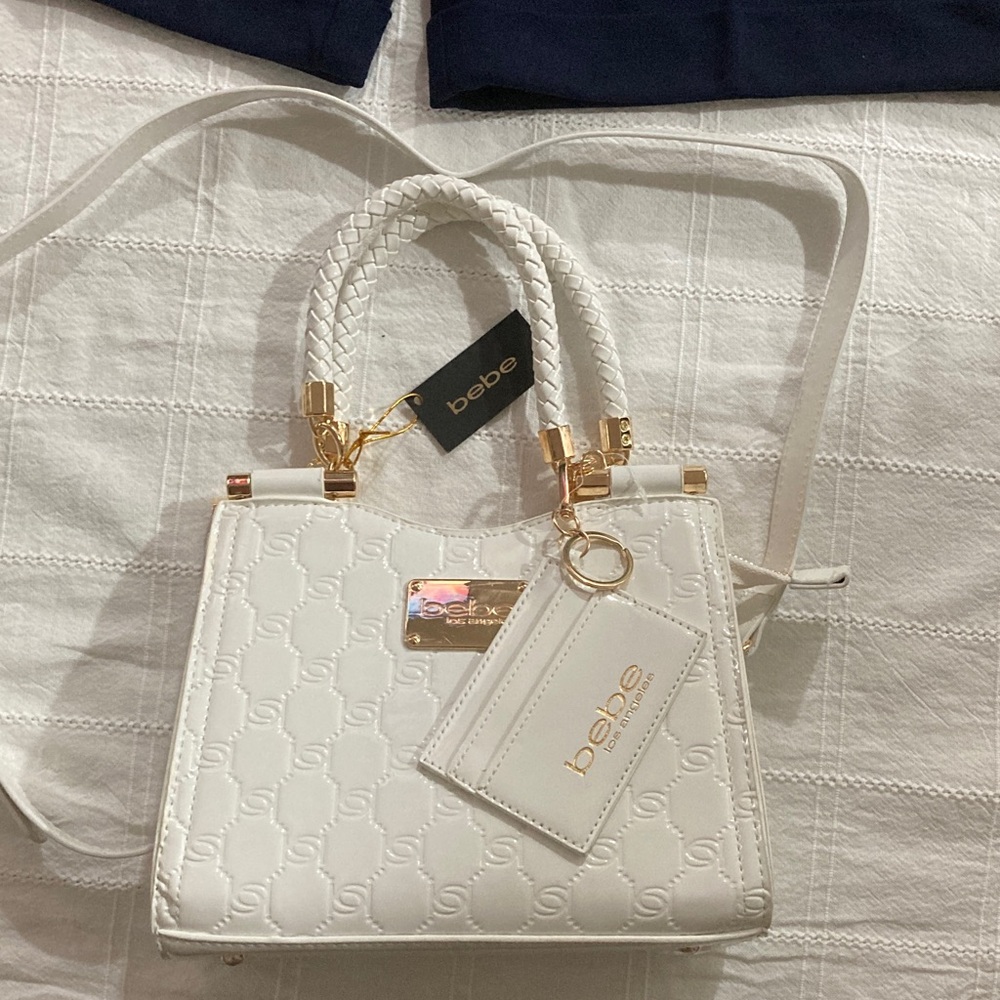 BAG VERY CHIC AND ELEGANT     Bebe Mini Bag in White with Gold Details